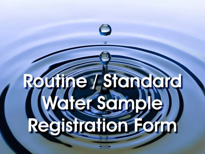 Labserve Laboratories Standard Water Analysis sample request form